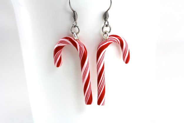 Candy Cane Earrings, Christmas Earrings, Christmas Jewelry, Peppermint Quirky Whimsical, Candy Stick Earrings, Sweet Fun, Holiday Earrings