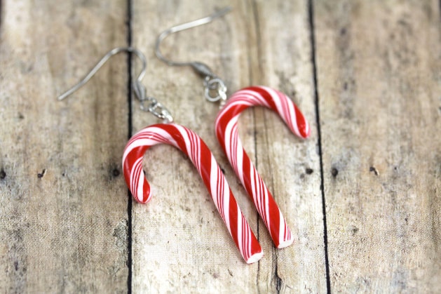 Candy Cane Earrings, Christmas Earrings, Christmas Jewelry, Peppermint Quirky Whimsical, Candy Stick Earrings, Sweet Fun, Holiday Earrings