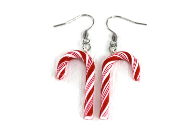 Candy Cane Earrings, Christmas Earrings, Christmas Jewelry, Peppermint Quirky Whimsical, Candy Stick Earrings, Sweet Fun, Holiday Earrings