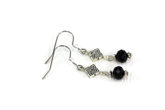 Black Dangle Earrings, Celtic Earrings, Celtic Knot Earrings, Gothic Earrings, Victorian Earrings, Gothic Glam Earrings, Celtic Jewelry