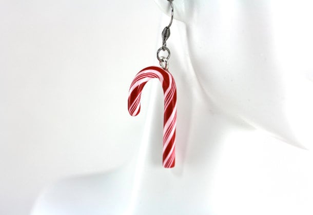 Candy Cane Earrings, Christmas Earrings, Christmas Jewelry, Peppermint Quirky Whimsical, Candy Stick Earrings, Sweet Fun, Holiday Earrings