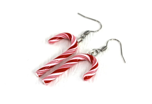 Candy Cane Earrings, Christmas Earrings, Christmas Jewelry, Peppermint Quirky Whimsical, Candy Stick Earrings, Sweet Fun, Holiday Earrings