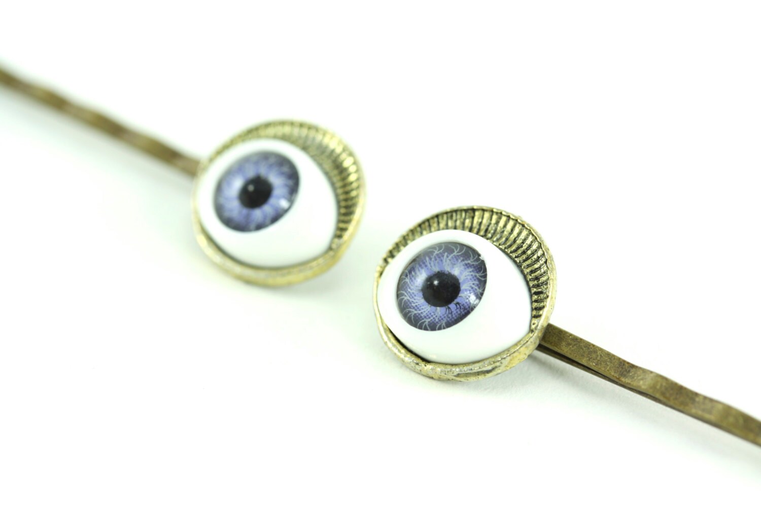 Eyeball Hair Pin Evil Human Bobby Blue All Seeing eye of Providence God Freemason Religious Christian Symbol Bobbies Gothic Quirky Accessory