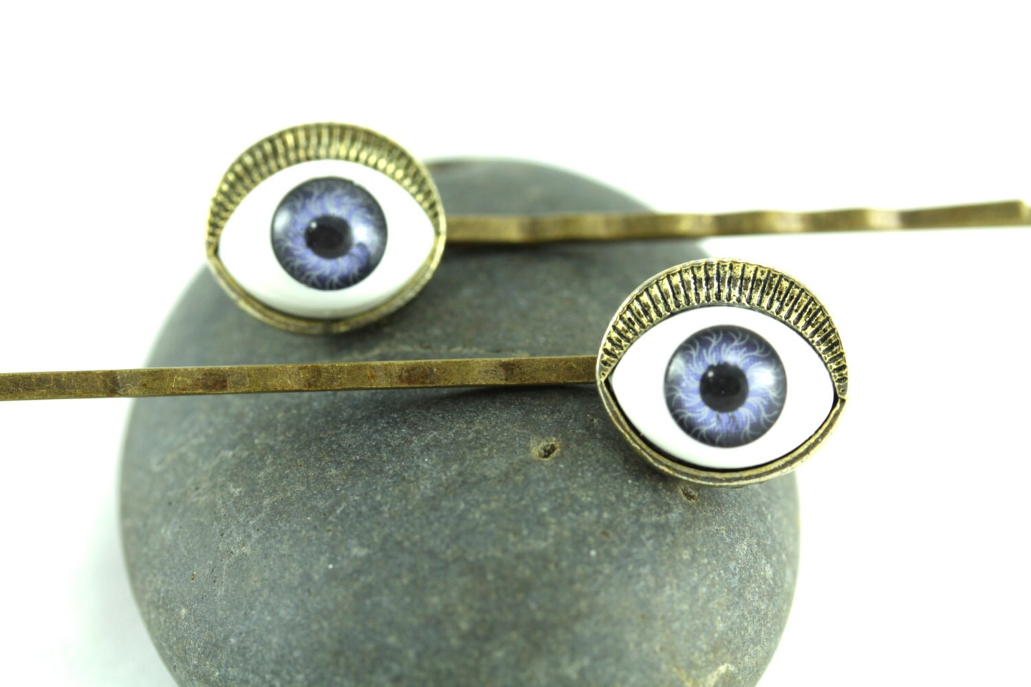 Eyeball Hair Pin Evil Human Bobby Blue All Seeing eye of Providence God Freemason Religious Christian Symbol Bobbies Gothic Quirky Accessory