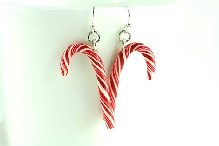 Candy Cane Earrings, Christmas Earrings, Christmas Jewelry, Peppermint Quirky Whimsical, Candy Stick Earrings, Sweet Fun, Holiday Earrings