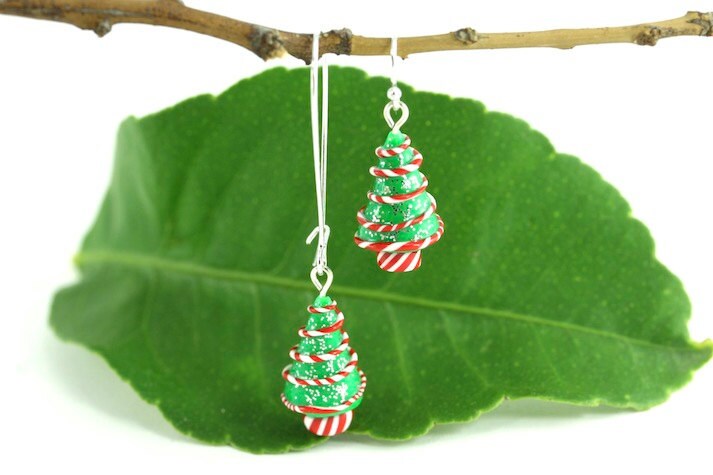 Christmas Earrings, Christmas Tree Earrings, Christmas Jewelry, Christmas Tree Jewelry, Miniature Tree, Hostess Gift, Holiday Earrings